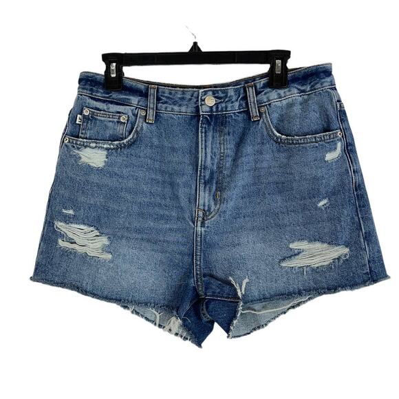 Lovers + Friends shorts blue denim Jack distressed